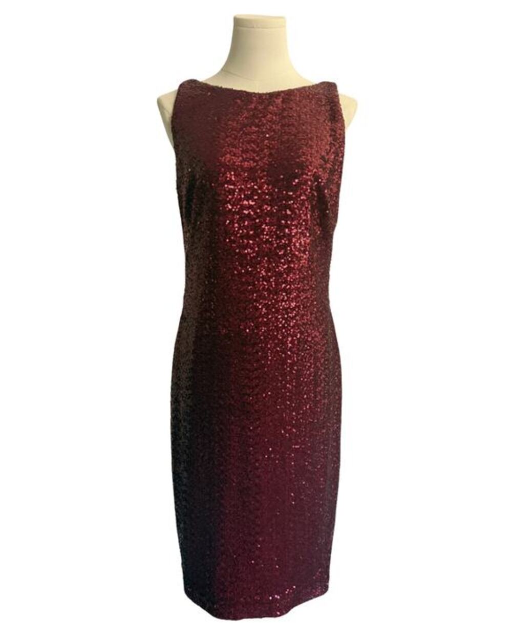 Lauren Ralph Lauren Evening Garnet Sequin Midi Dress NWT Size 10